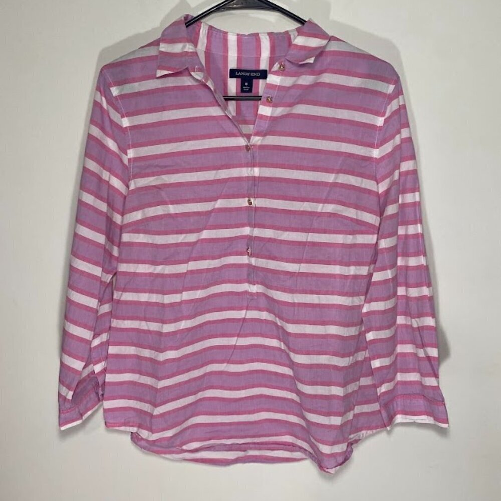 Land's End Striped Baumwolle Blouse